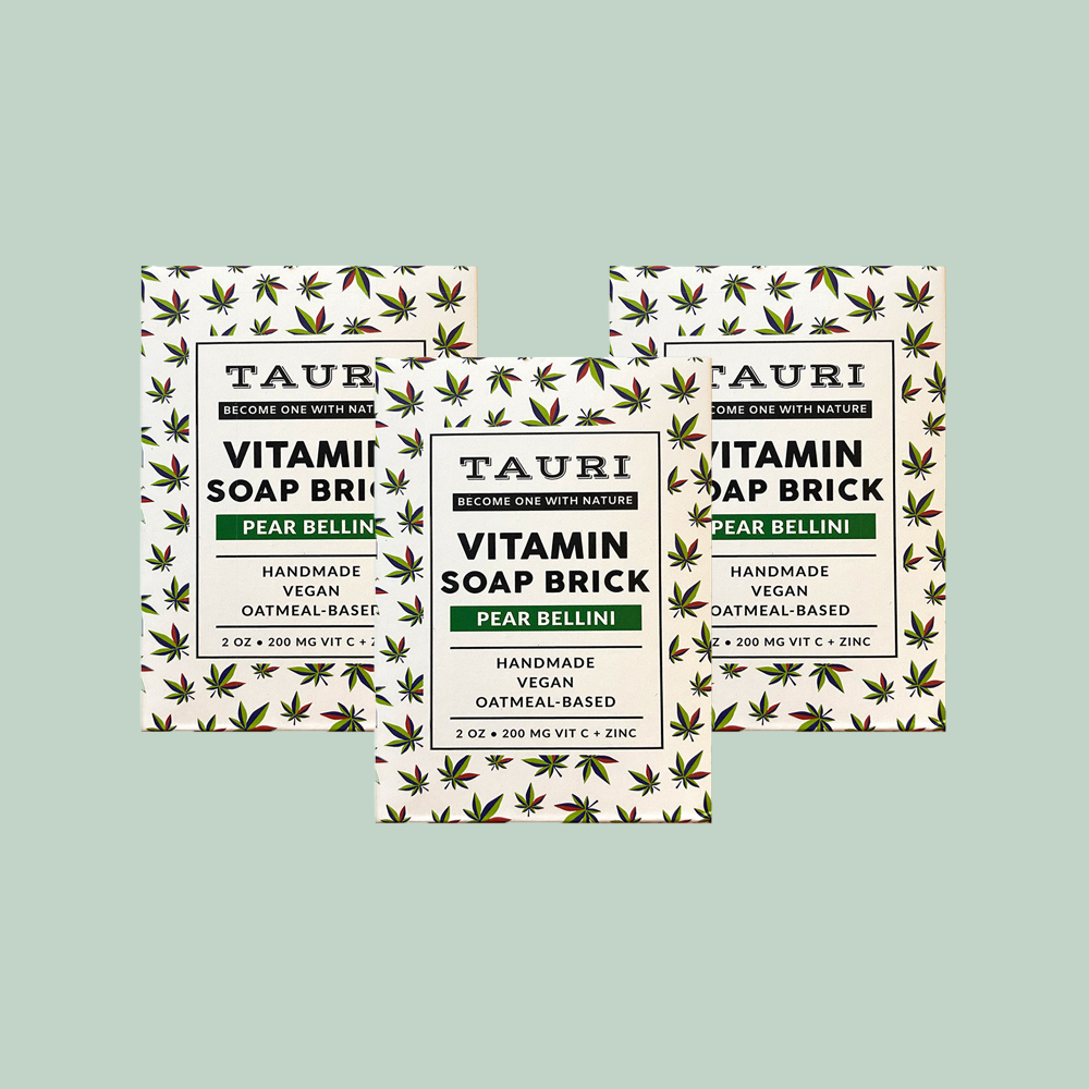 Vitamin C + Zinc-Infused Pear Bellini Soap Brick 3 Pack